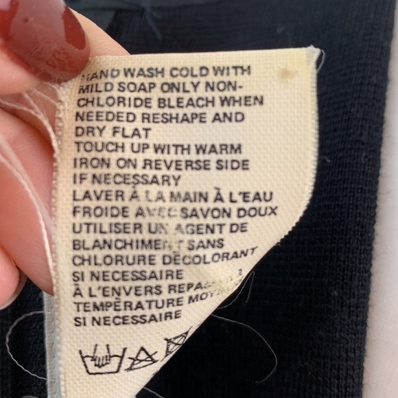 Vintage wool blend 90s beaded sheer illusion deep V neck fitted sheath dress EUC - Picture 12 of 13